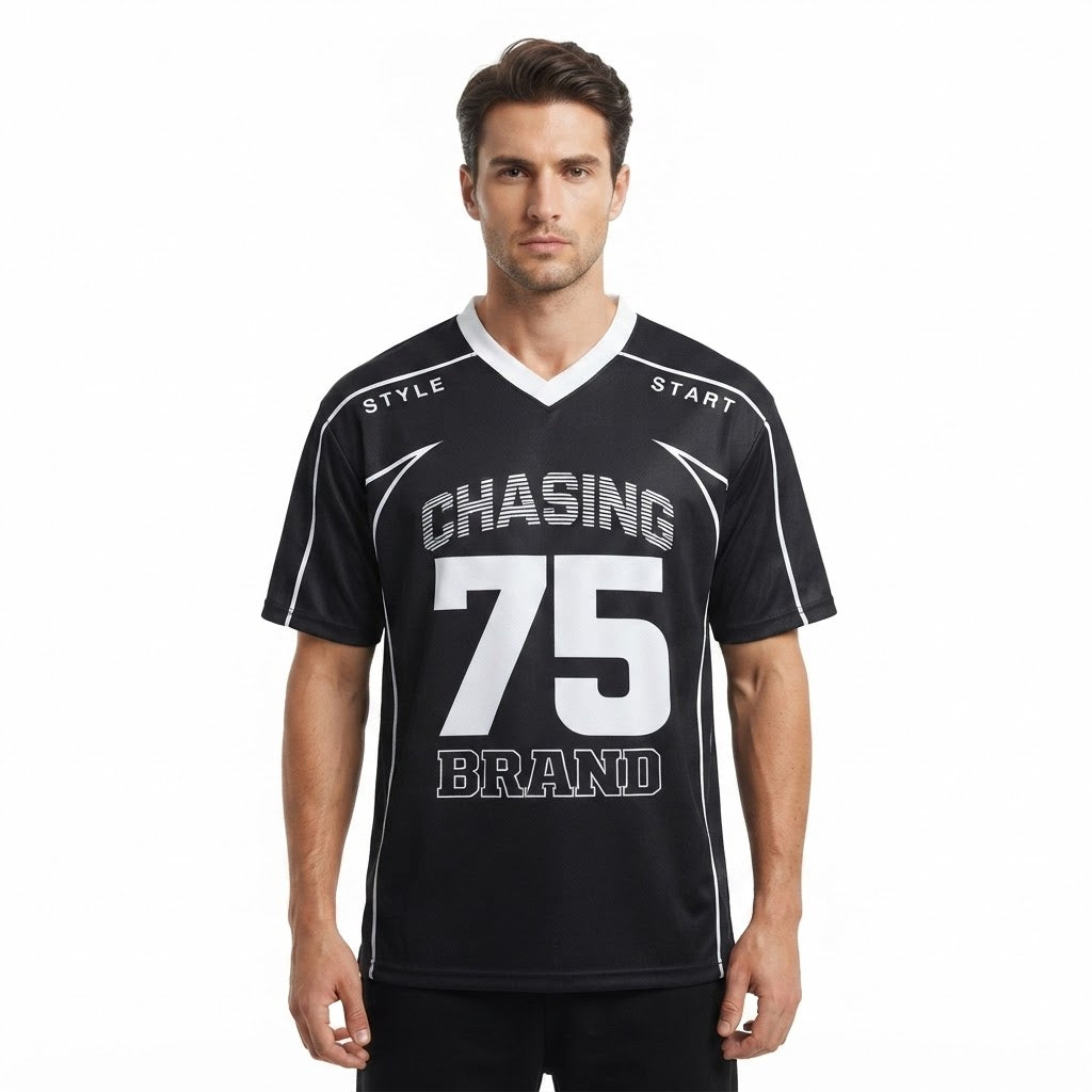 Chasing Brand "J-Cole 75" Black & White Streetwear Jersey