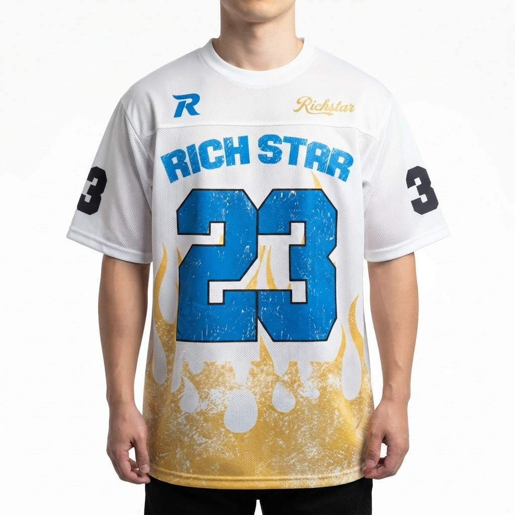 Rich Star "Flame 23" Vintage Streetwear Mesh Jersey