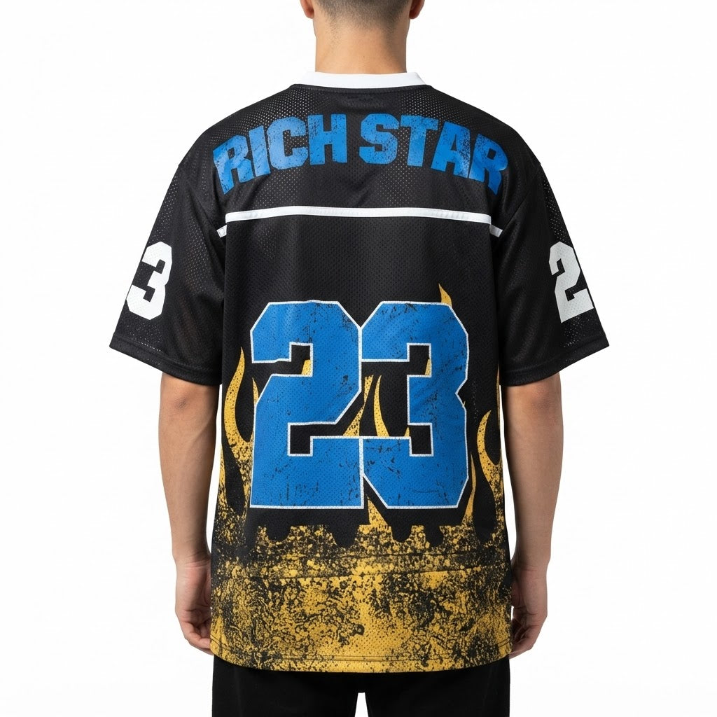 Rich Star "Flame 23" Vintage Streetwear Mesh Jersey