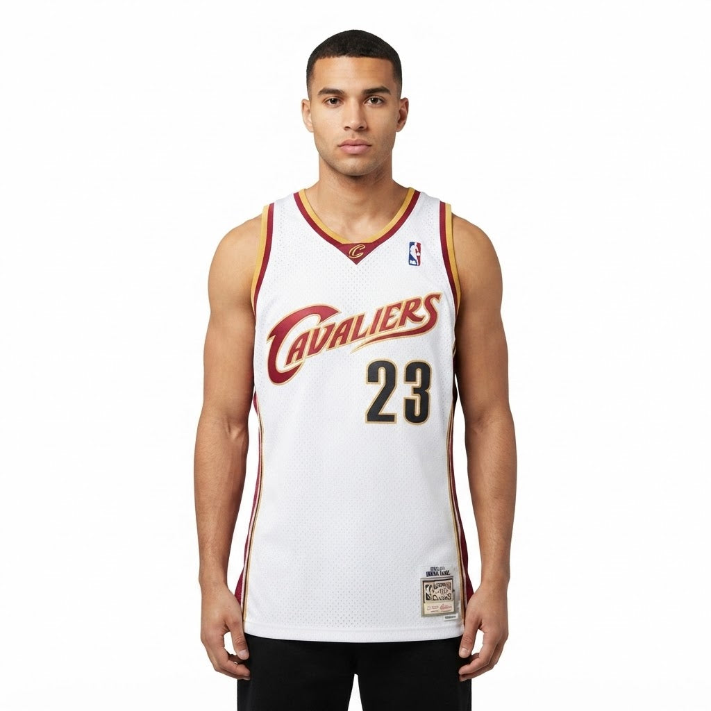 Cleveland Cavaliers White Hardwood Classics Swingman Jersey (LeBron James - #23)