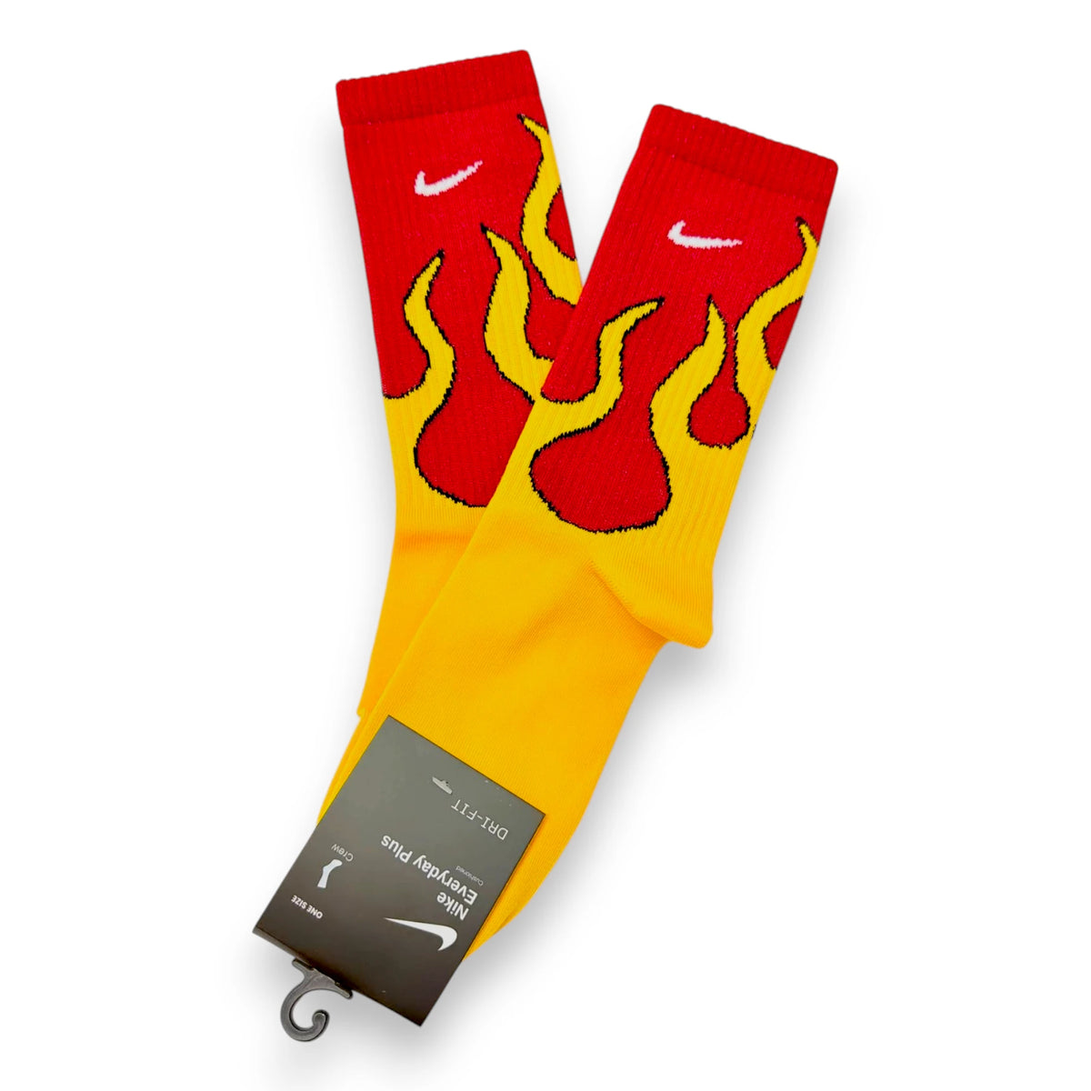 Nike Retro Fire Graphic Cushioned Athletic Socks