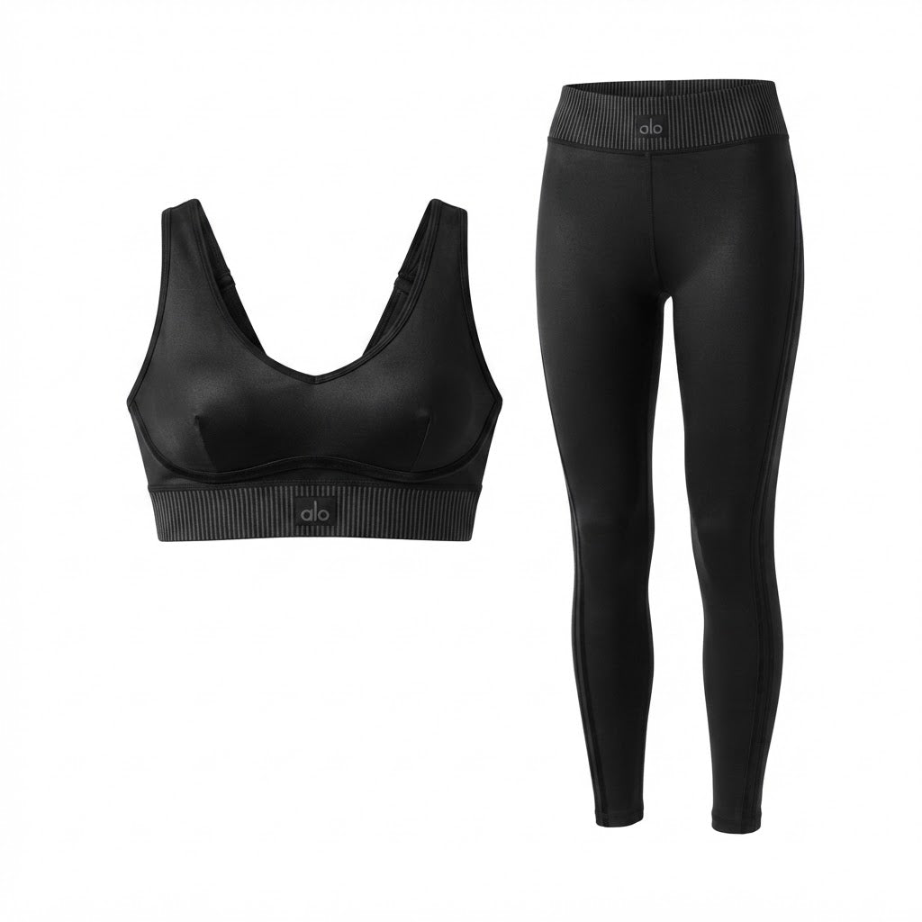 Alo Yoga Women's Airlift Intrigue Bra and High-Waist