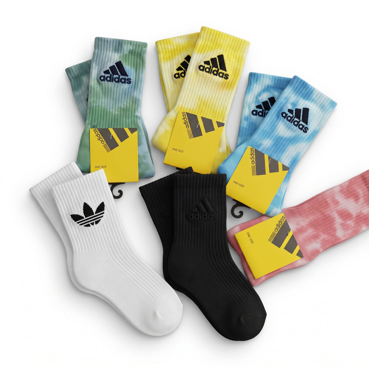 Adidas Tie-Dye Trefoil Crew Socks