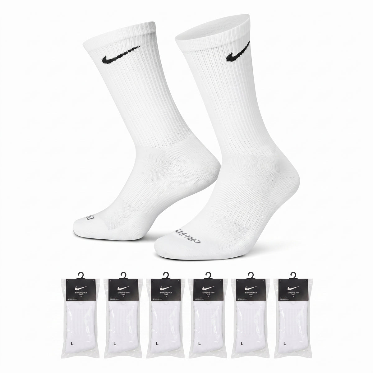 Nike Athletic Performance Ribbed Crew Socks