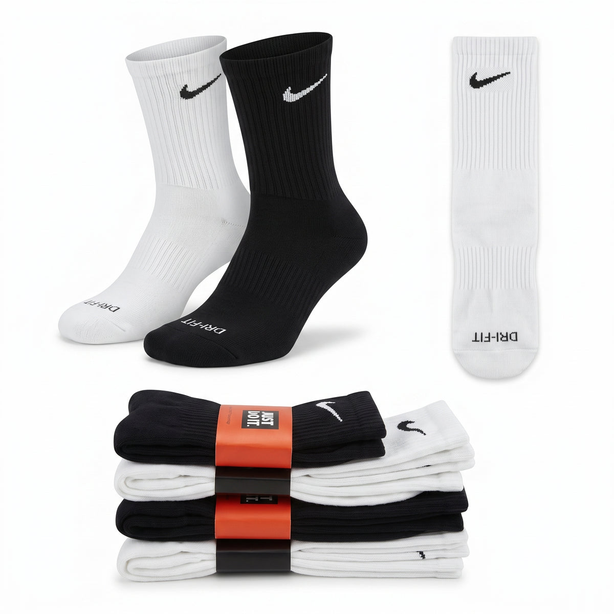 Nik Dri-FIT Everyday Athletic Crew Socks Pack