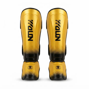 Boxing / MMA Professional Protection Adult Use PU Leather Shin Guards Custom Muay Thai Kickboxing Leg Protector Foot Guards