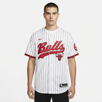 Men's bulls striped graphic football jersey oversized