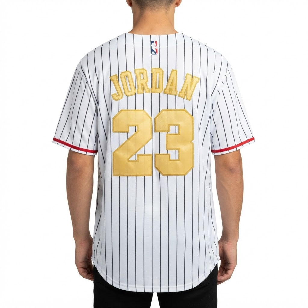 Men's bulls striped graphic football jersey oversized