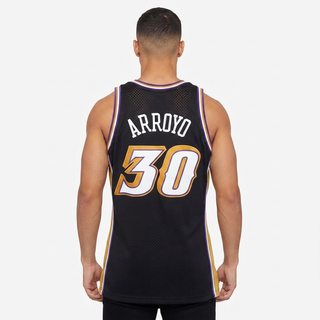 Utah Jazz Black "Mountain" Alternate Retro Jersey (Arroyo - #30)