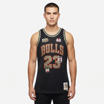 Chicago Bulls Black & Olive Heritage Patch Jersey (Michael Jordan - #23)