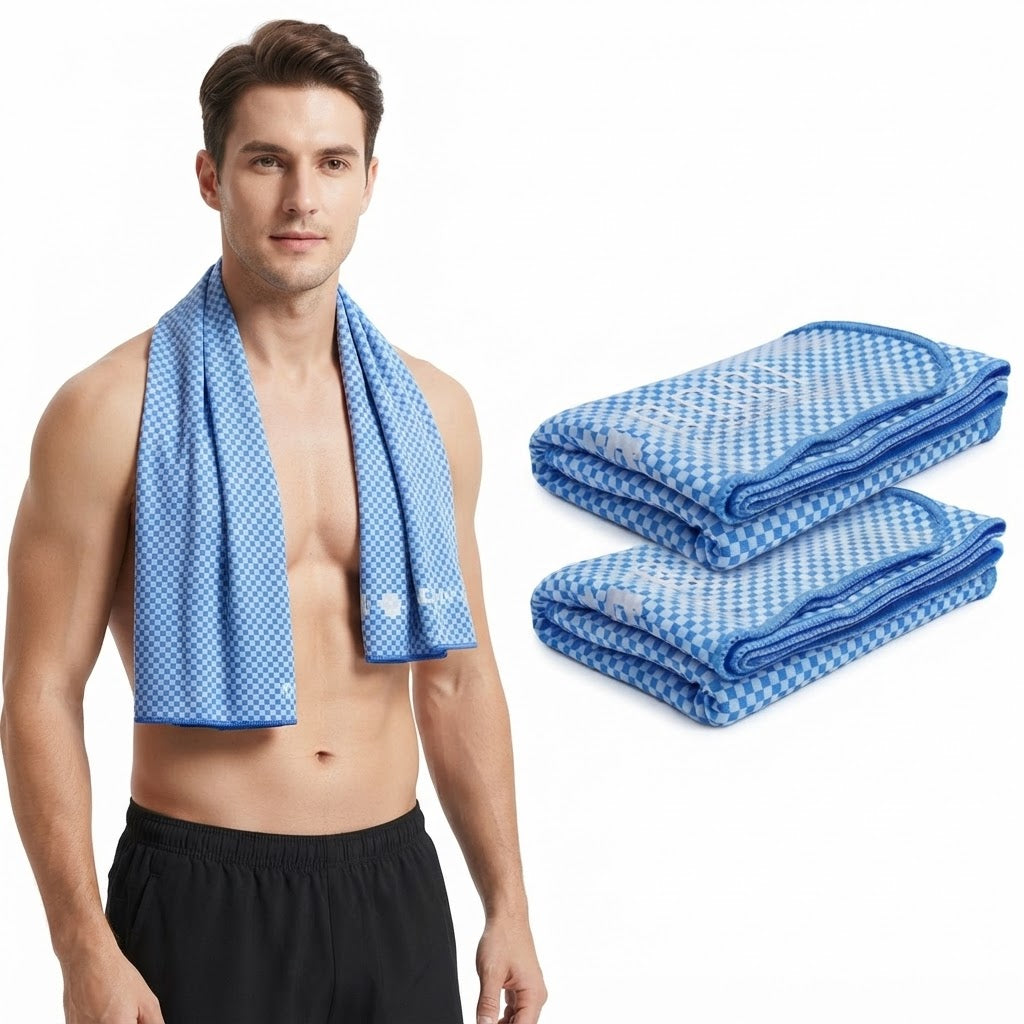 Ice Towel in Portable Storage Bottle with Hook