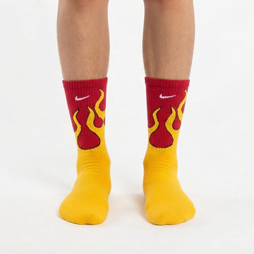 Nike Retro Fire Graphic Cushioned Athletic Socks