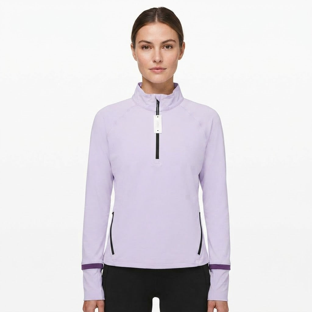 HALF-ZIP PULLOVER RUNNING TOP MOCK NECK