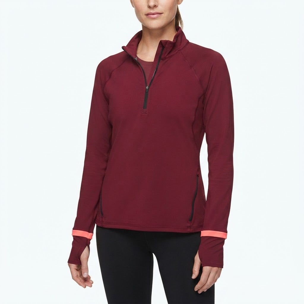 HALF-ZIP PULLOVER RUNNING TOP MOCK NECK