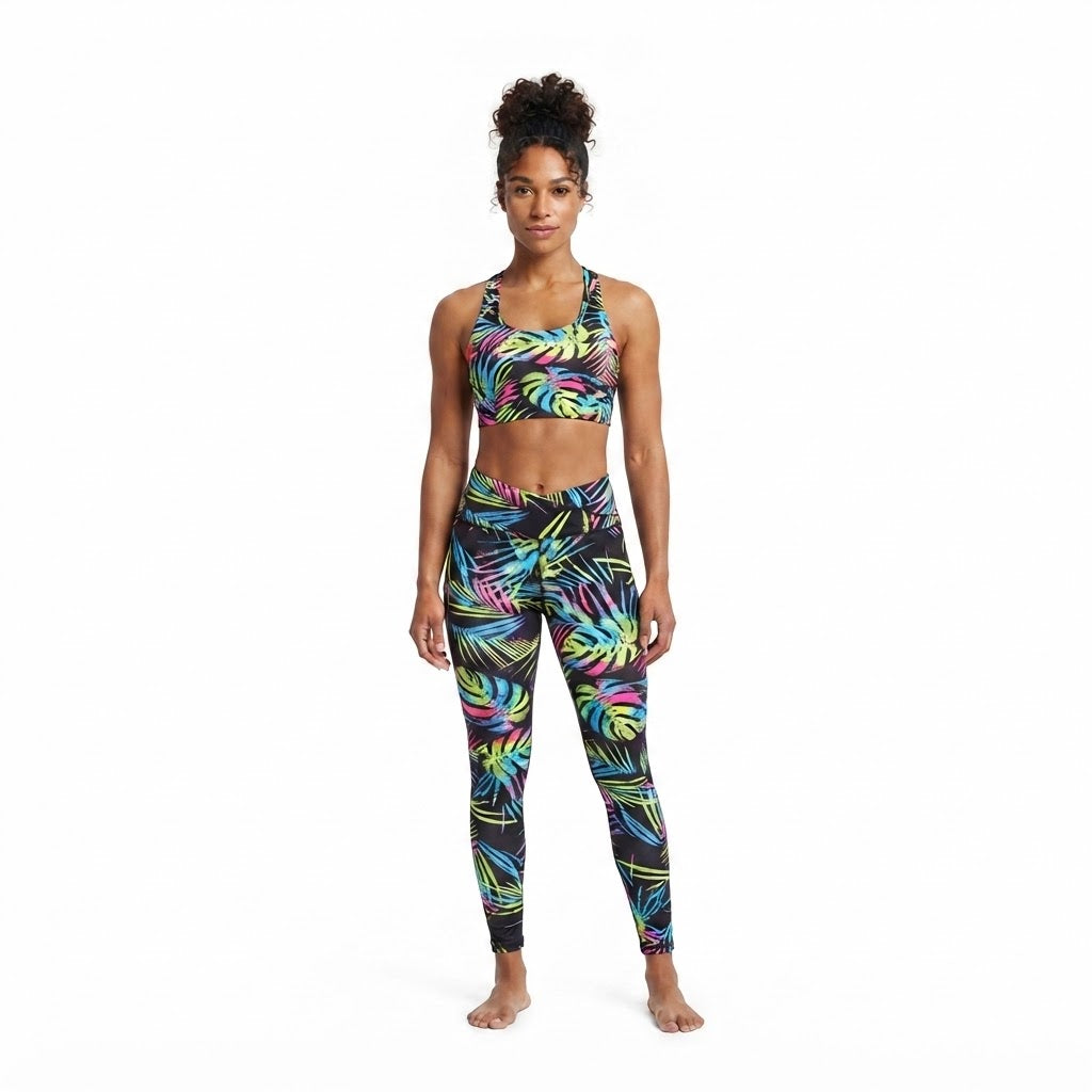 ACTIVEWEAR SET MATCHING SET NEON TROPICAL PRINT