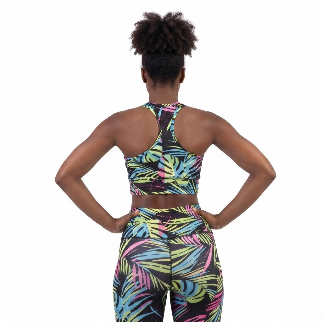 ACTIVEWEAR SET MATCHING SET NEON TROPICAL PRINT