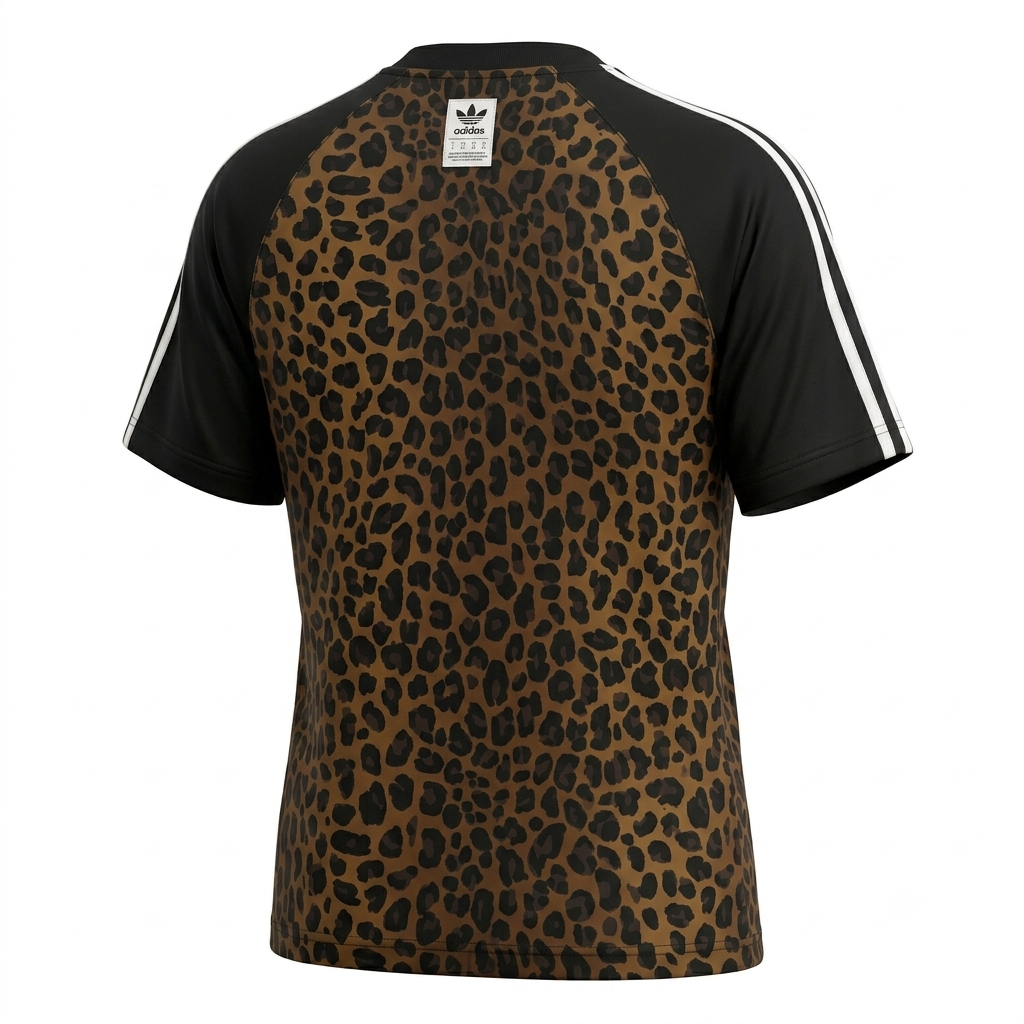 Adidas Originals Leopard-Print Raglan Statement Tee