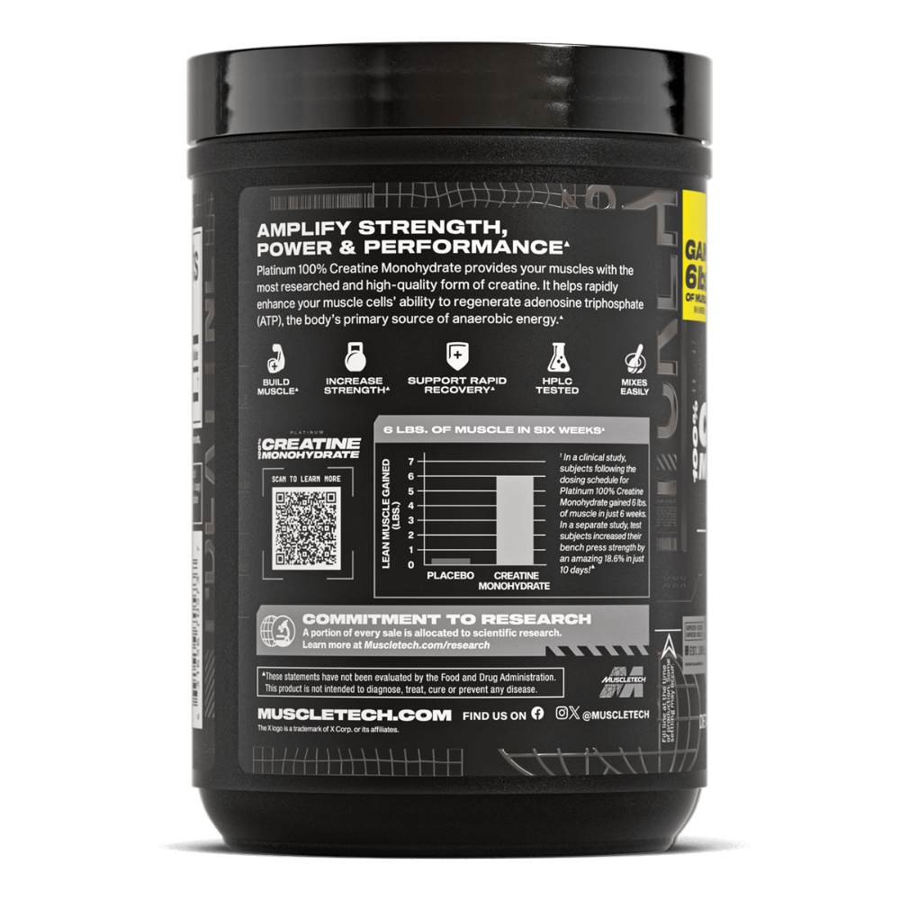 MuscleTech, Platinum 100% Creatine, Unflavored, 400G, 80 Servings