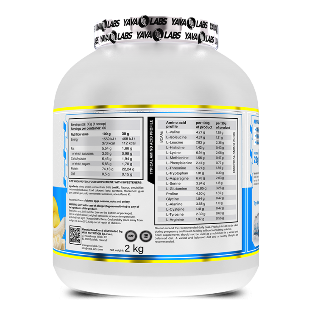 Yava Labs, Elite Whey, 2KG, 66 Servings