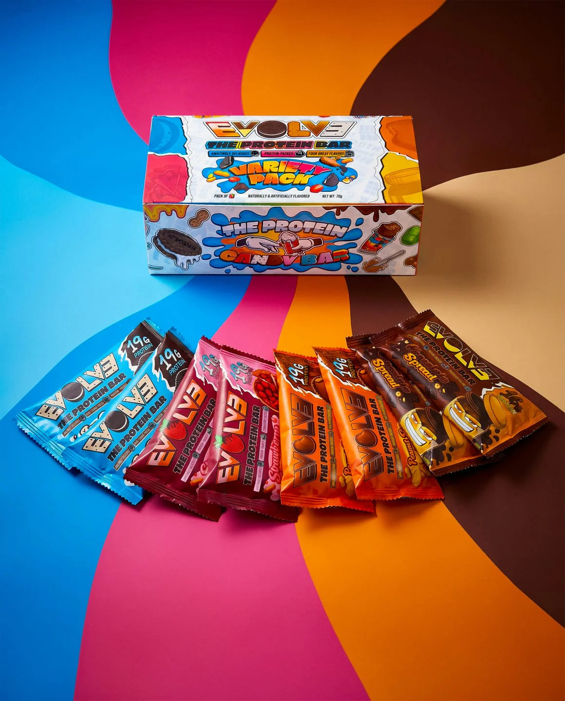 EVOLVE® PROTEIN CANDY BAR - VARIETY BOX (8 Bars/Box)